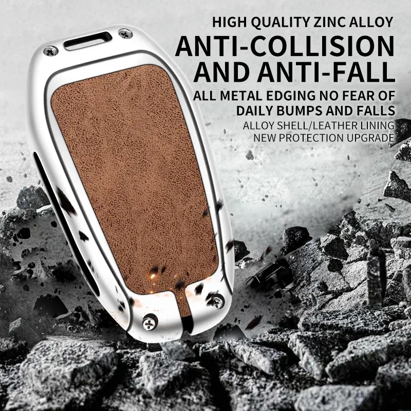 Color Name: Red - Car Metal Key Case Cover Shell Fob For Peugeot 308 408 508 2008 3008 4008 5008 For Citroen C4 C6 C3-XR key chain Accessories