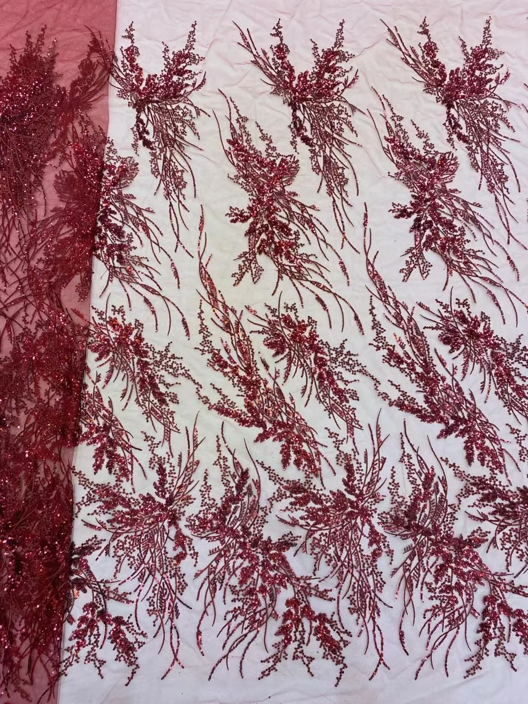 Color: green, Length: 5 yards, Width: 120cm - African French Sequined Lace Fabrics 2023 High Quality Tulle Lace 5 Yards Nigerian Embroidered Dress Material For Party Wedding