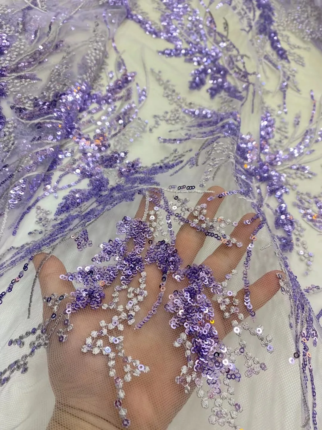 Color: green, Length: 5 yards, Width: 120cm - African French Sequined Lace Fabrics 2023 High Quality Tulle Lace 5 Yards Nigerian Embroidered Dress Material For Party Wedding