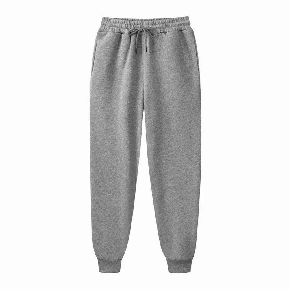 Color: green, Size: L - Men's Casual Sweatpants Fleece Sports Pants Unisex Fashion Solid Loose Trousers Streetwear Autumn Winter Jogging Fitness Pants