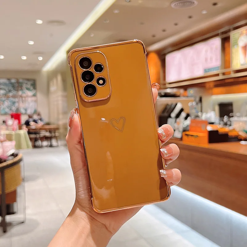 Color: Ivory, Compatible-Phone Models: For iPhone 15 Pro Max, Ships From: CHINA - Electroplating Love Heart Phone Case For Samsung Galaxy S25 S24 Ultra S23 S22 A13 A14 A52 A53 Protect Lens Shockproof Back Cover