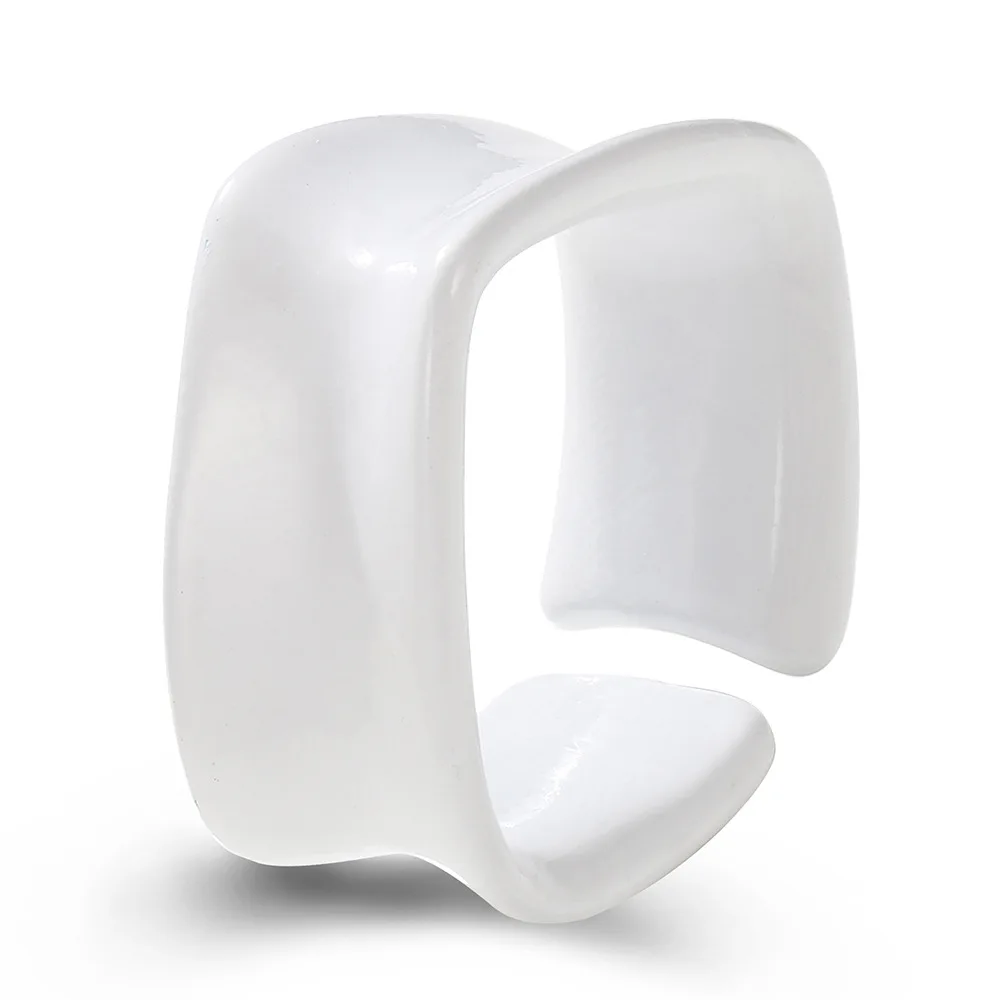 Main Stone Color: WHITE - New Creative Design Five-Pointed Star Simple Geometry Color Wide Ring For Woman Simple Personality Trend Temperament Rings