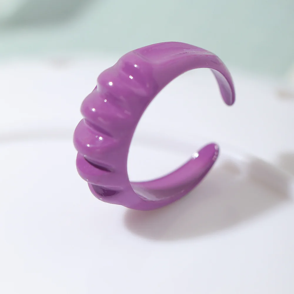 Main Stone Color: WHITE - New Creative Design Five-Pointed Star Simple Geometry Color Wide Ring For Woman Simple Personality Trend Temperament Rings