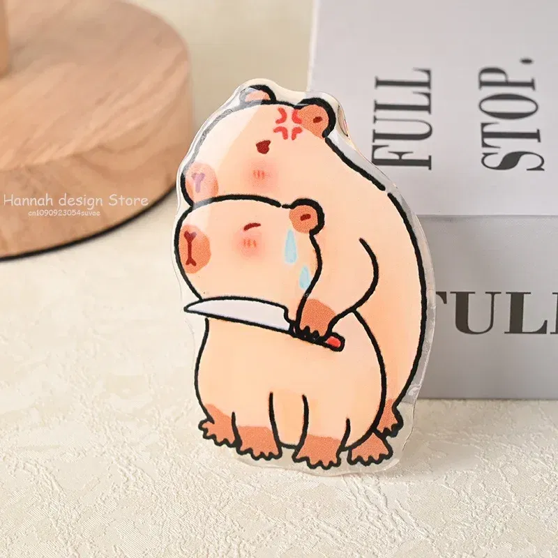 Color: Sky Blue - Korean Cute Capibara Kapibara Griptok Guinea Pig Phone Holder Flower Grip Tok Stand Bracket Universal Support For iPhone Samsung