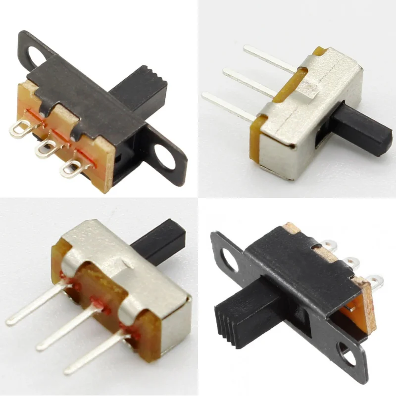 Color: Beige, Size: 4XL - 10PCS Slide Switch Micro-power Toggle Switch Single and Double-row Direct-inserted Horizontal Sliding Second Gear Third Gear