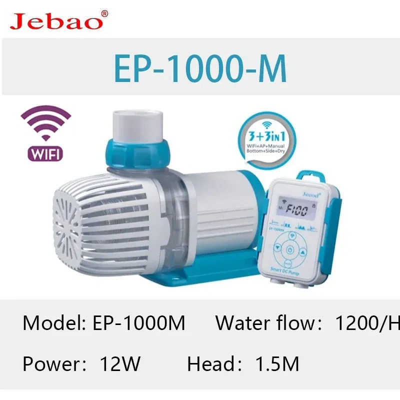 Color: Green, Power: 3W - 2023 Jebao Jecod aquarium EP submersible pump LCD display WIFI fish tank inverter silent top water circulation pump fish pond