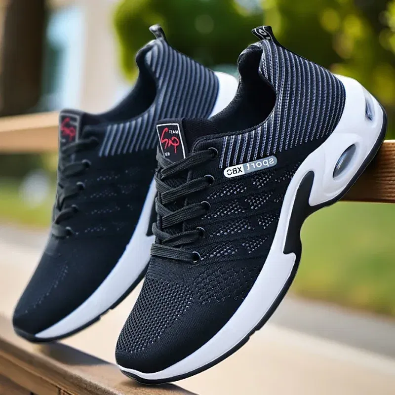 Color: GRAY, Shoe Size: 41 - sneakers Men 2025 new men's shoes lace-up running shoes Light casual sneakers