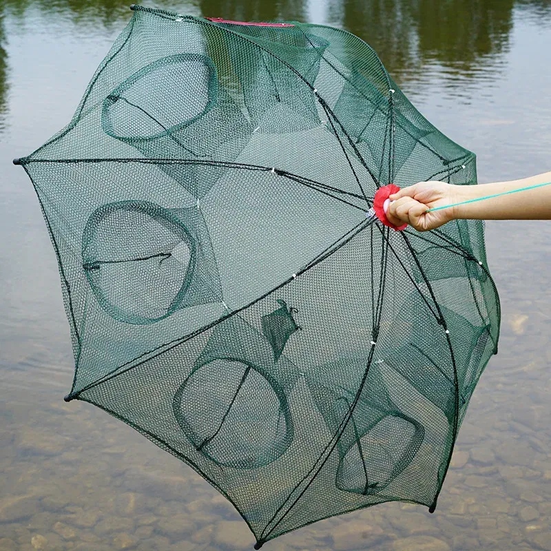 Color: Yellow - Cyrusher Umbrella Net Shrimp Cage Fishing Net Fish Protection  Automatic Folding Fish Net Moving Kite Fishing Net Hand Cast Net