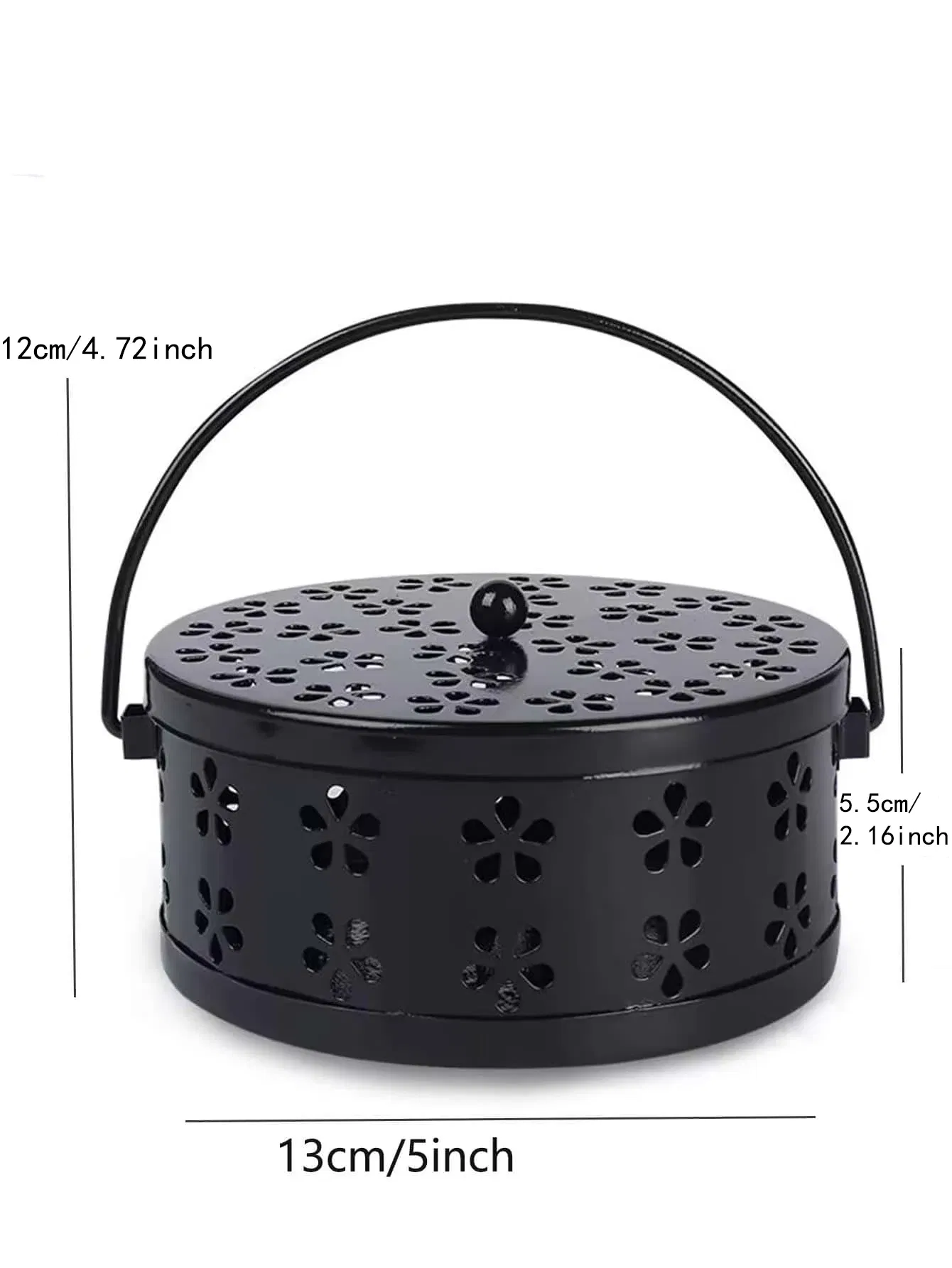 Color: Chocolate - Mosquito-repellent fireproof mosquito-repellent household with cover wrought iron sandalwood mosquito incense burner