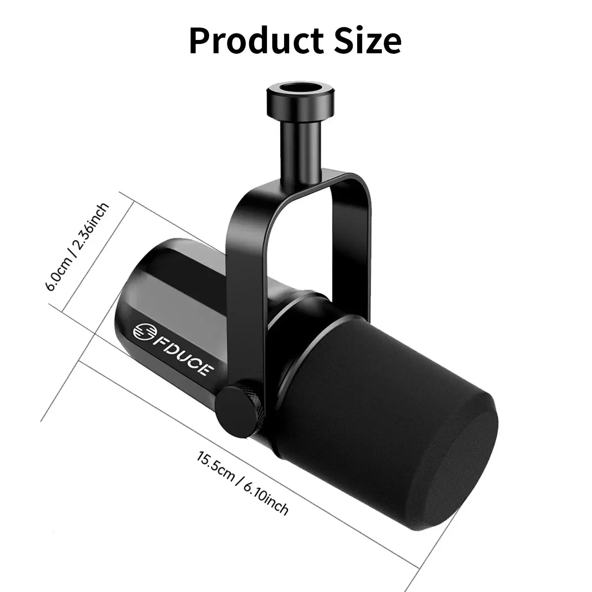 Color: Black - FDUCE Dynamic Microphone SL40X/SL40 Metal Built-in Headset Output Sound Insulation For Podcasts,Live Broadcast and Games