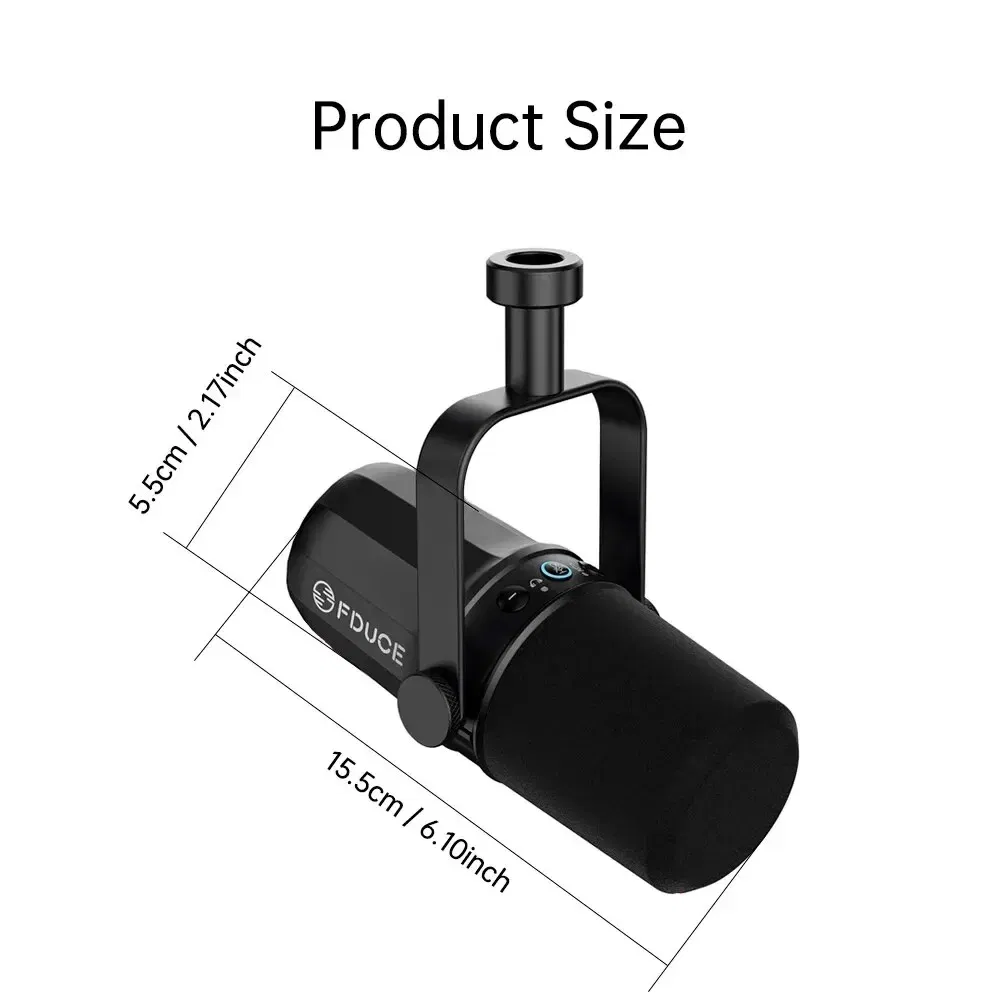 Color: Black - FDUCE Dynamic Microphone SL40X/SL40 Metal Built-in Headset Output Sound Insulation For Podcasts,Live Broadcast and Games