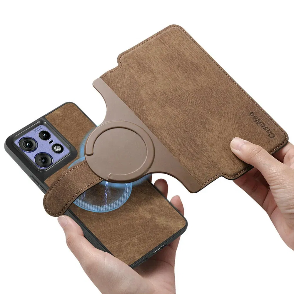 Color: black, Material: ABS - Edge 50 60 Fusion 5G Flip Case For Motorola Edge 60 Pro 2In1 Detachable Leather Wallet Funda Moto Edge 50 Neo 60 Pro S50 Cover