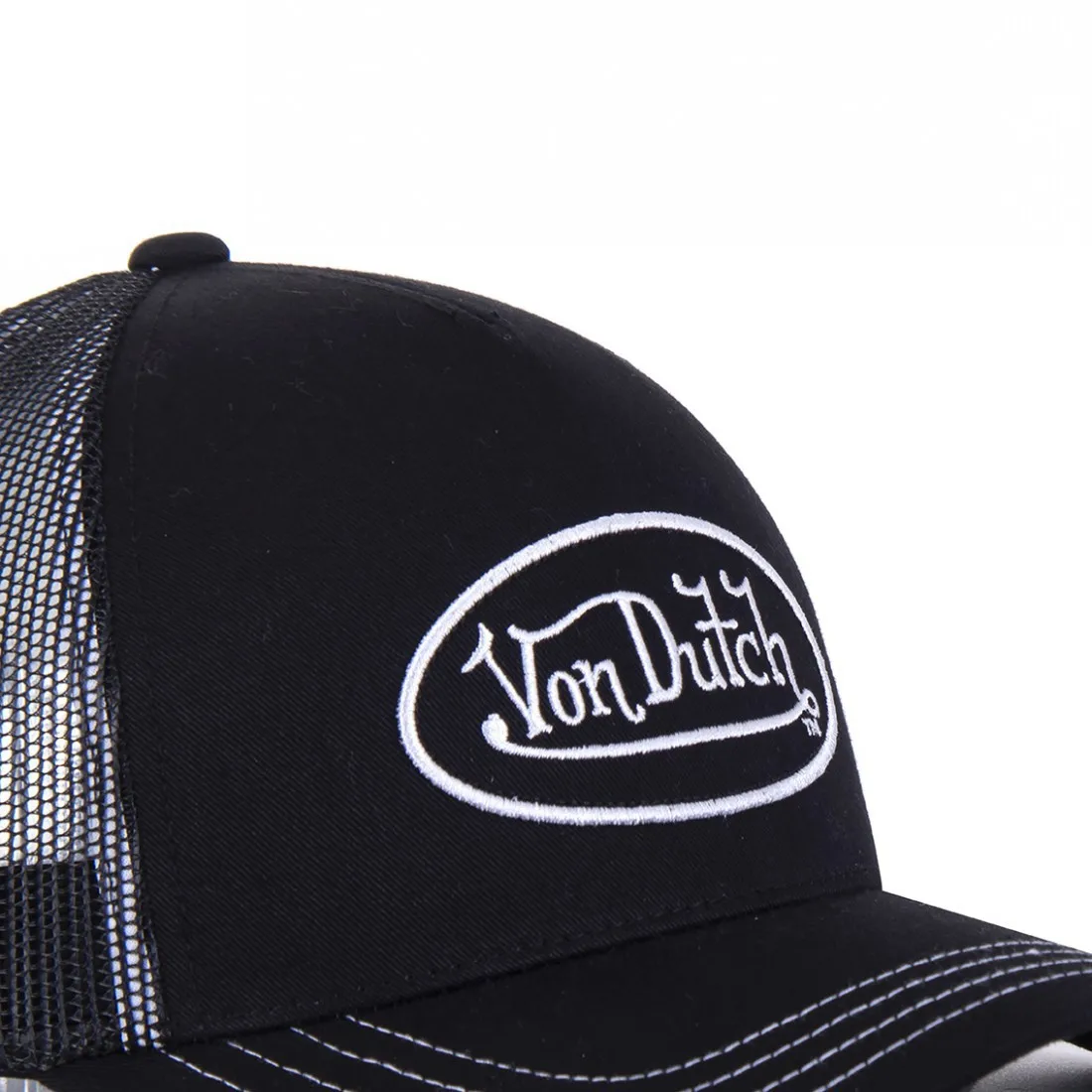 Color: CAMOUFLAGE - VON baseball cap Alphabet sunblock mesh embroidered trucker hat