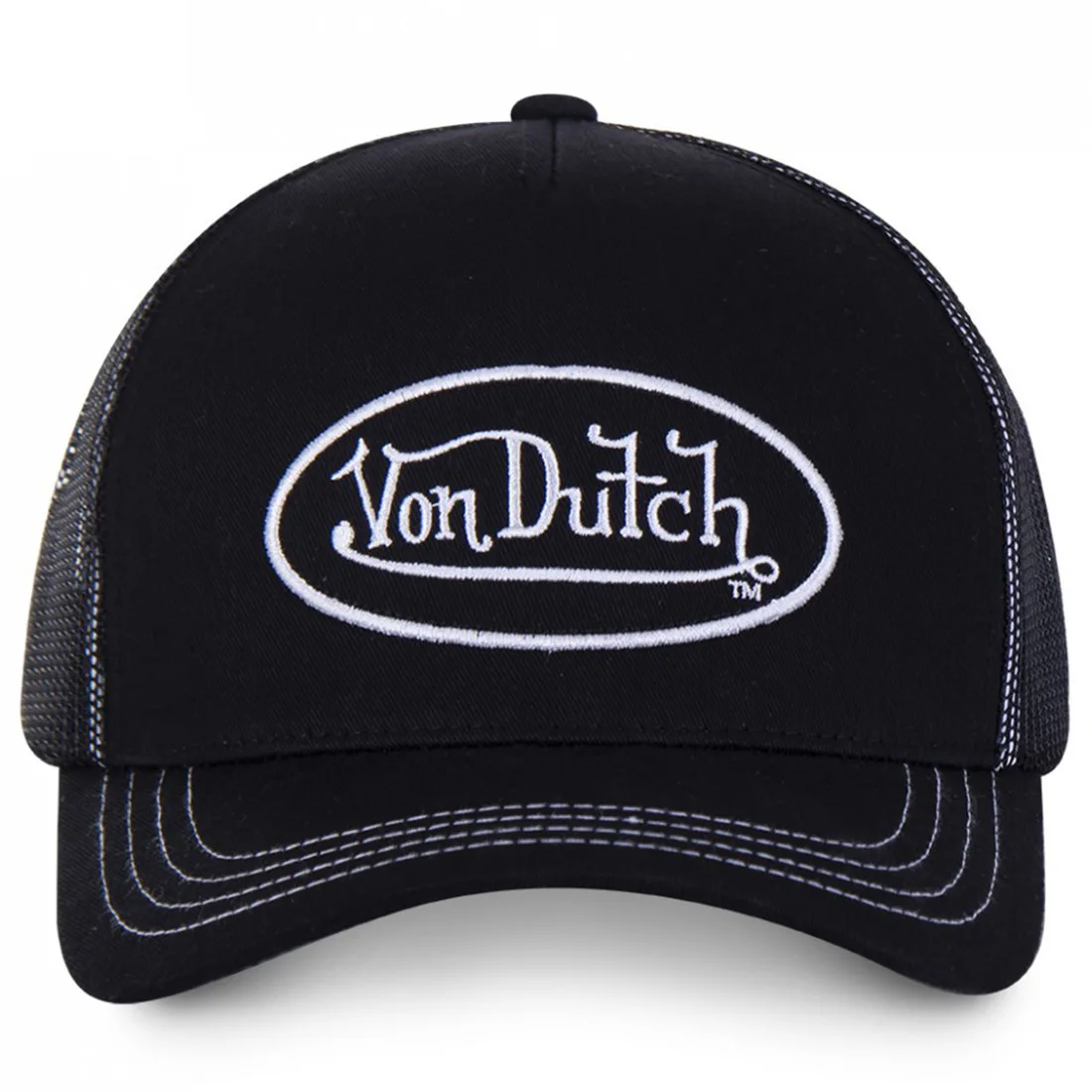 Color: CAMOUFLAGE - VON baseball cap Alphabet sunblock mesh embroidered trucker hat