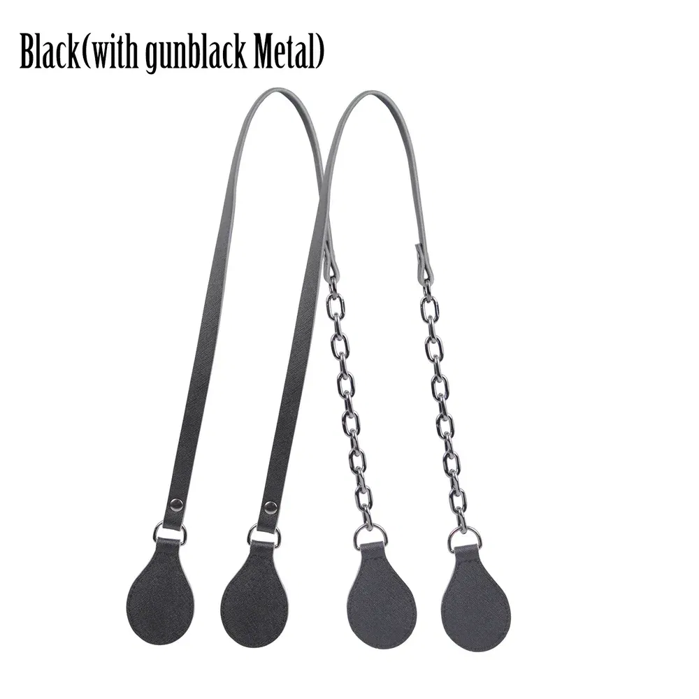 Color: Bronze, Ships From: CHINA - Tanqu New Arrival Long Edge Painting Handles Faux Leather Flat PU Belt and Drops with Thicken Shiny Chain for OBag for EVA O Bag