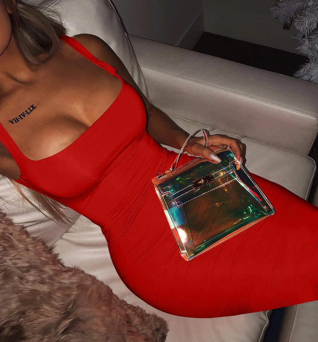 Color: Navy Blue, Size: M - AliExpress Summer Sexy Tank Top Dress European and American Plus Size Women's Sleeveless midi Dress