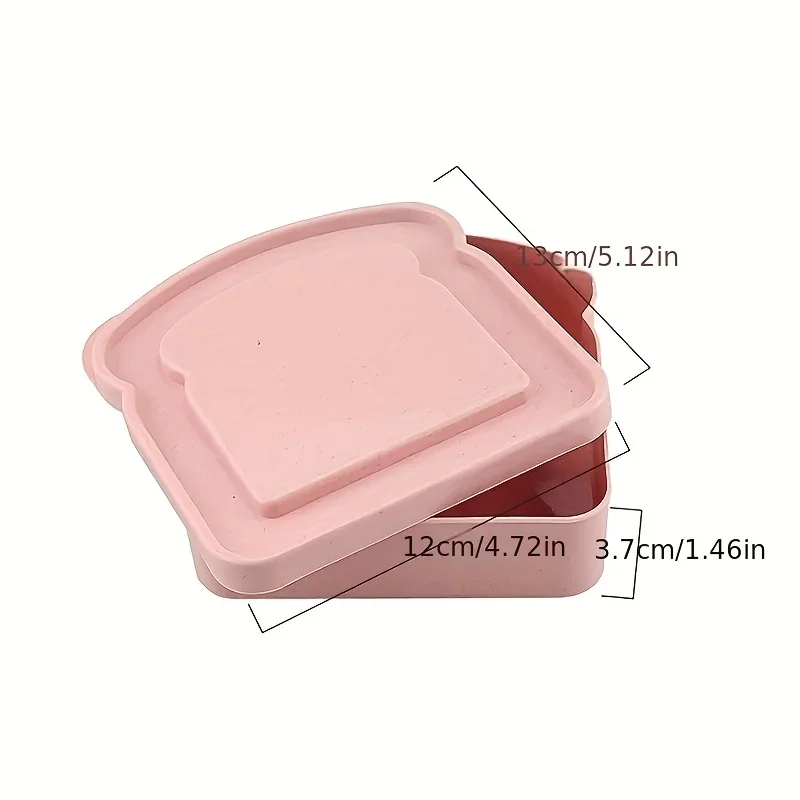 Color: Brown - 2025 sonic Sandwich Containers Lunch Toast Storage Box With Lid Portable Food Storage Reusable Microwave Lunch Sandwich Box