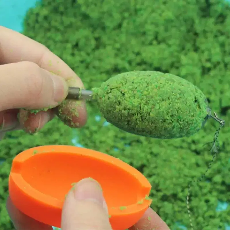 Color: Brown - 1Set/4Pcs Bait Holder Bait Holder Tool Set Series Carp Fishing Feeder Mould Carp Baiting Tool Quick Release Molds Fishing Tools