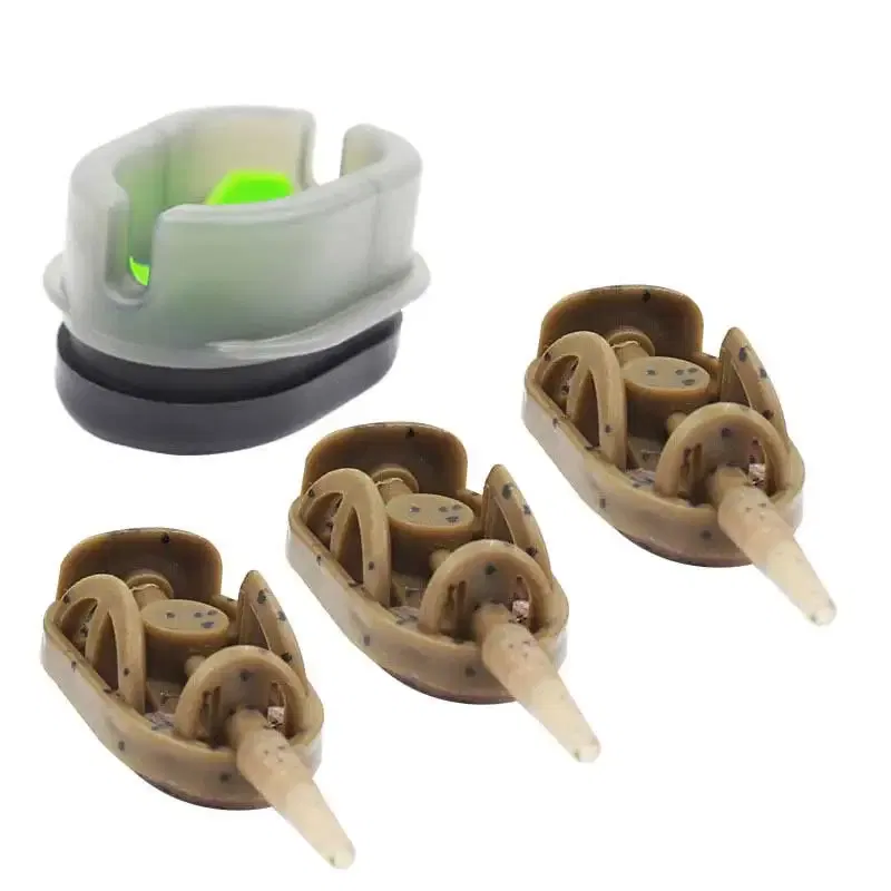 Color: Brown - 1Set/4Pcs Bait Holder Bait Holder Tool Set Series Carp Fishing Feeder Mould Carp Baiting Tool Quick Release Molds Fishing Tools