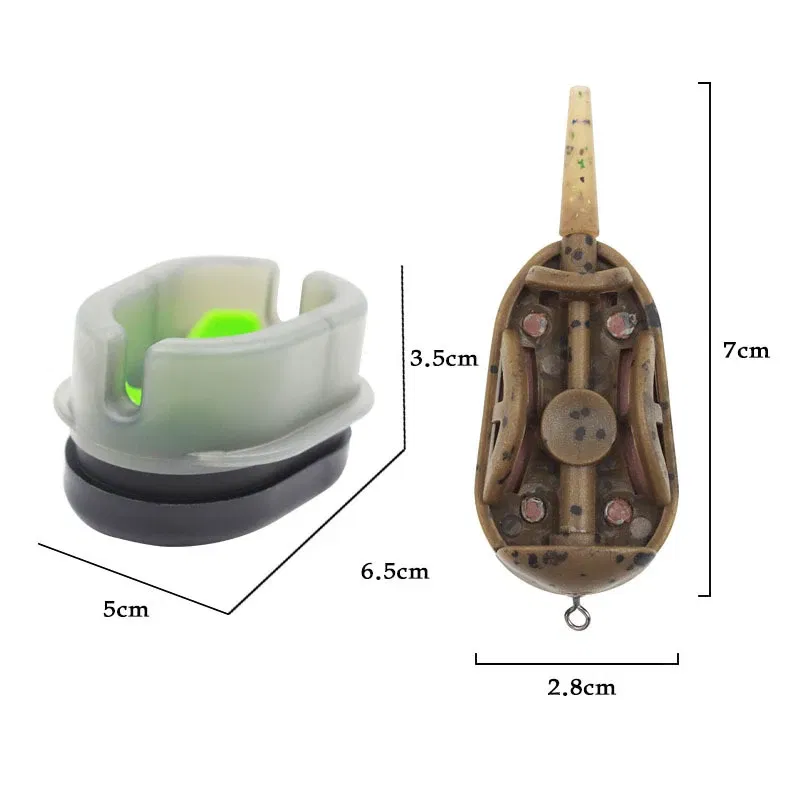 Color: Brown - 1Set/4Pcs Bait Holder Bait Holder Tool Set Series Carp Fishing Feeder Mould Carp Baiting Tool Quick Release Molds Fishing Tools