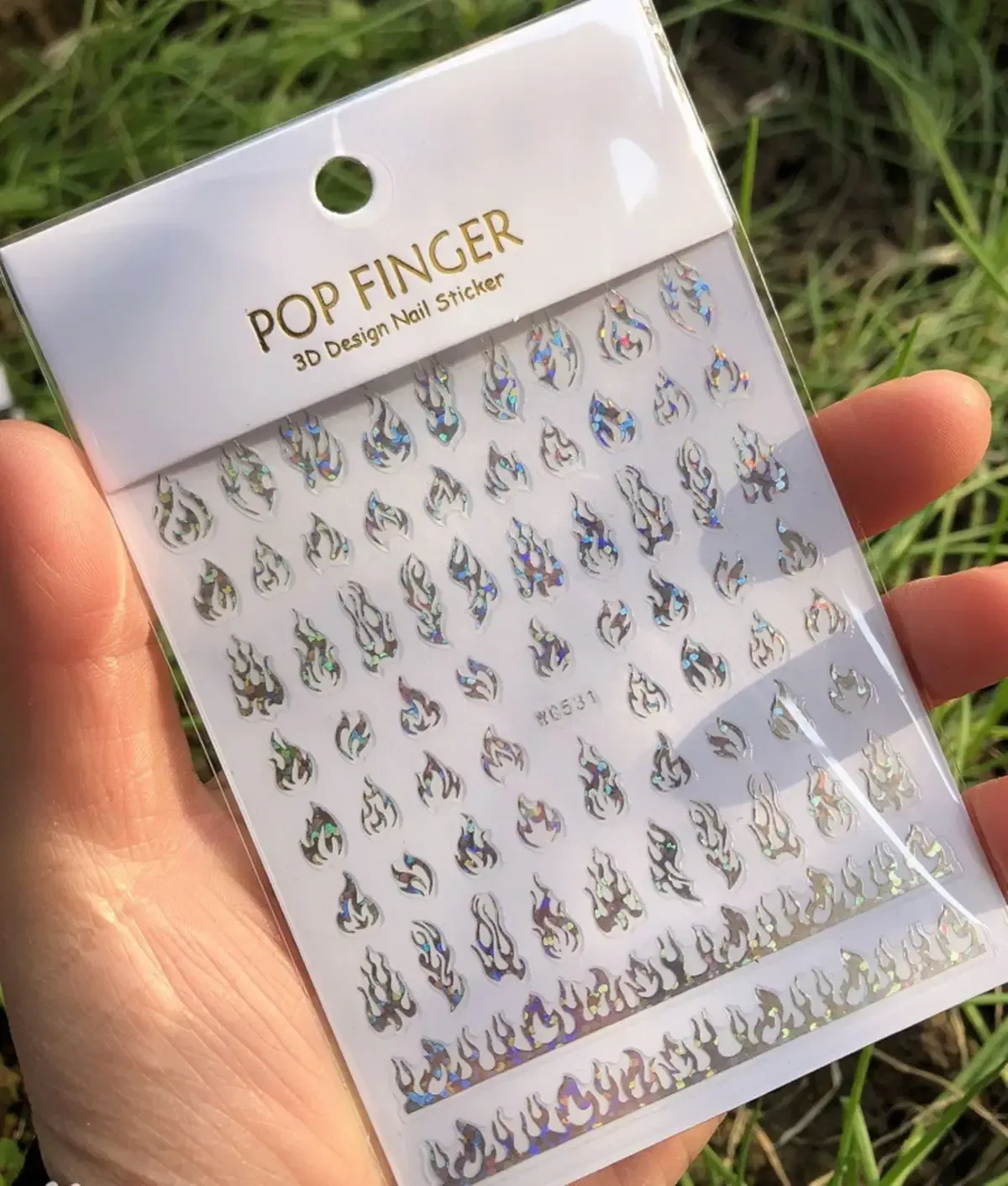 Color: Frosted - 1PCS New English Alphabet Nail Stickers Multi-Color Laser Reflective Nail Slider Art Cool Text Nail Kit