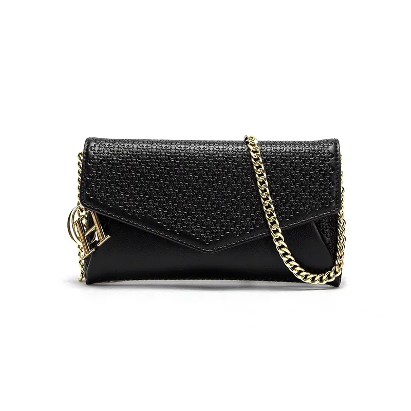 Color: Gold - Carolina Herrera Women's Travel Versatile Shoulder Bag Crossbody Bag Mobile Phone Lipstick Storage Bag with Chain Shoulder Bag