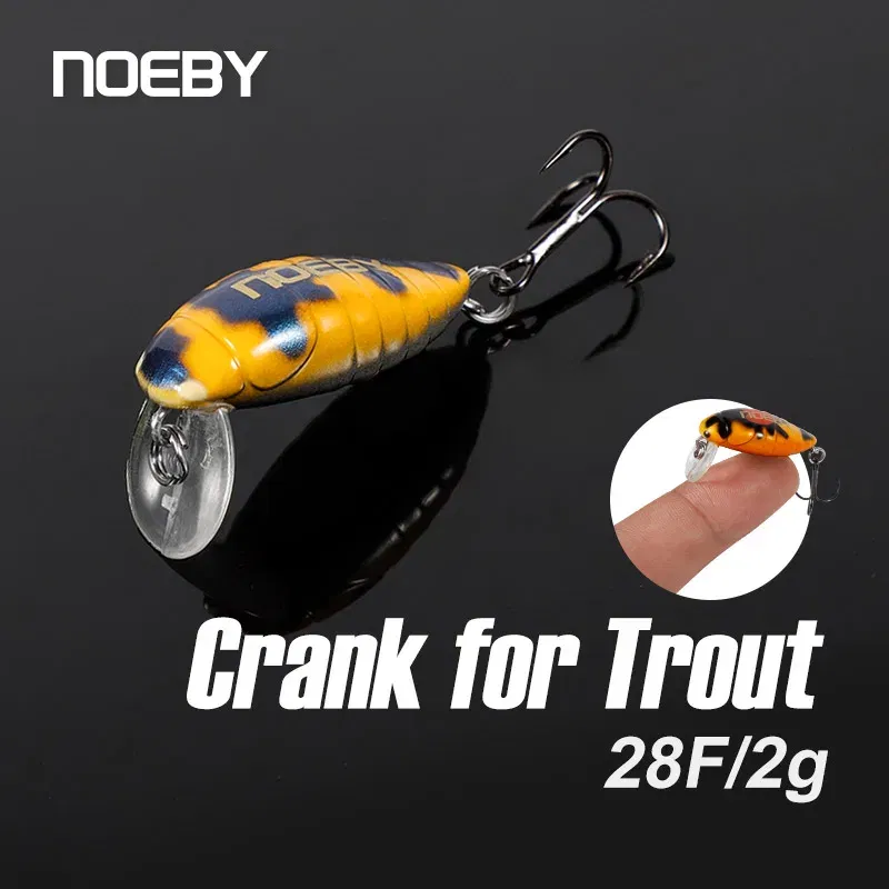 Color: Beige, Size: 80mm - Noeby Crankbaits 28mm 2g Mini Floating Minnow Fishing Lures Artificial Hard Baits Small Crank Wobblers for Trout Fishing Tackle