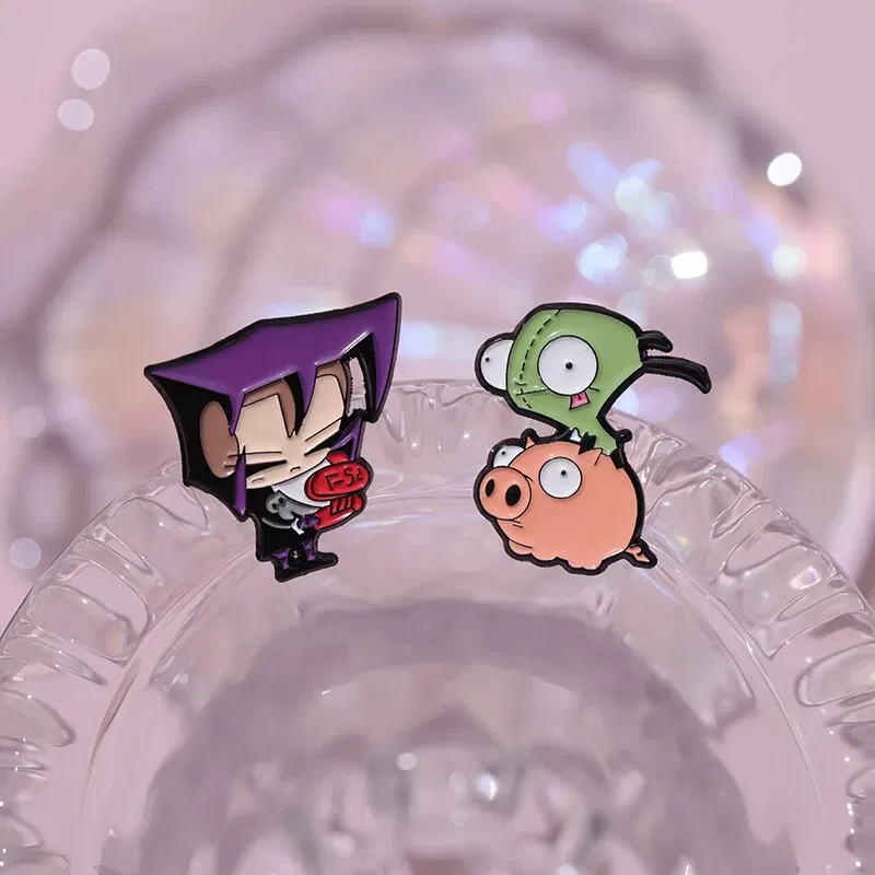 Metal color: Antique Bronze Plated - Cartoon Anime Brooch Enamel Pins Custom Metal Animal Badges Lapel Accessories Sweater Women Men Jewelry Gift Friends Wholesale