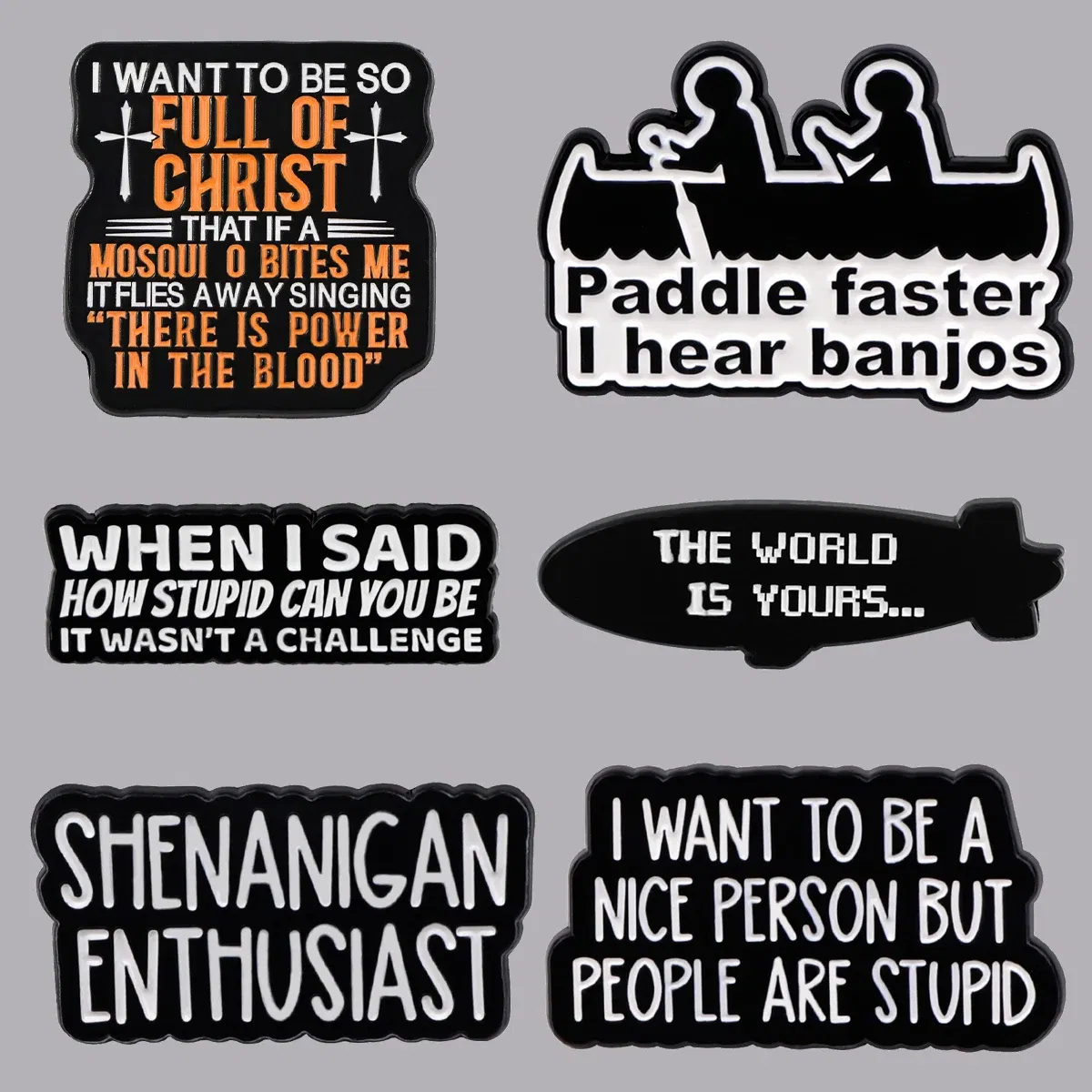 Metal color: Imitation Rhodium Plated - Aircraft Enamel Pin Funny Quotes Brooch Pines Lapel Pins Badge on Backpack Clothing Accessories Creative Jewelry Friends Gifts