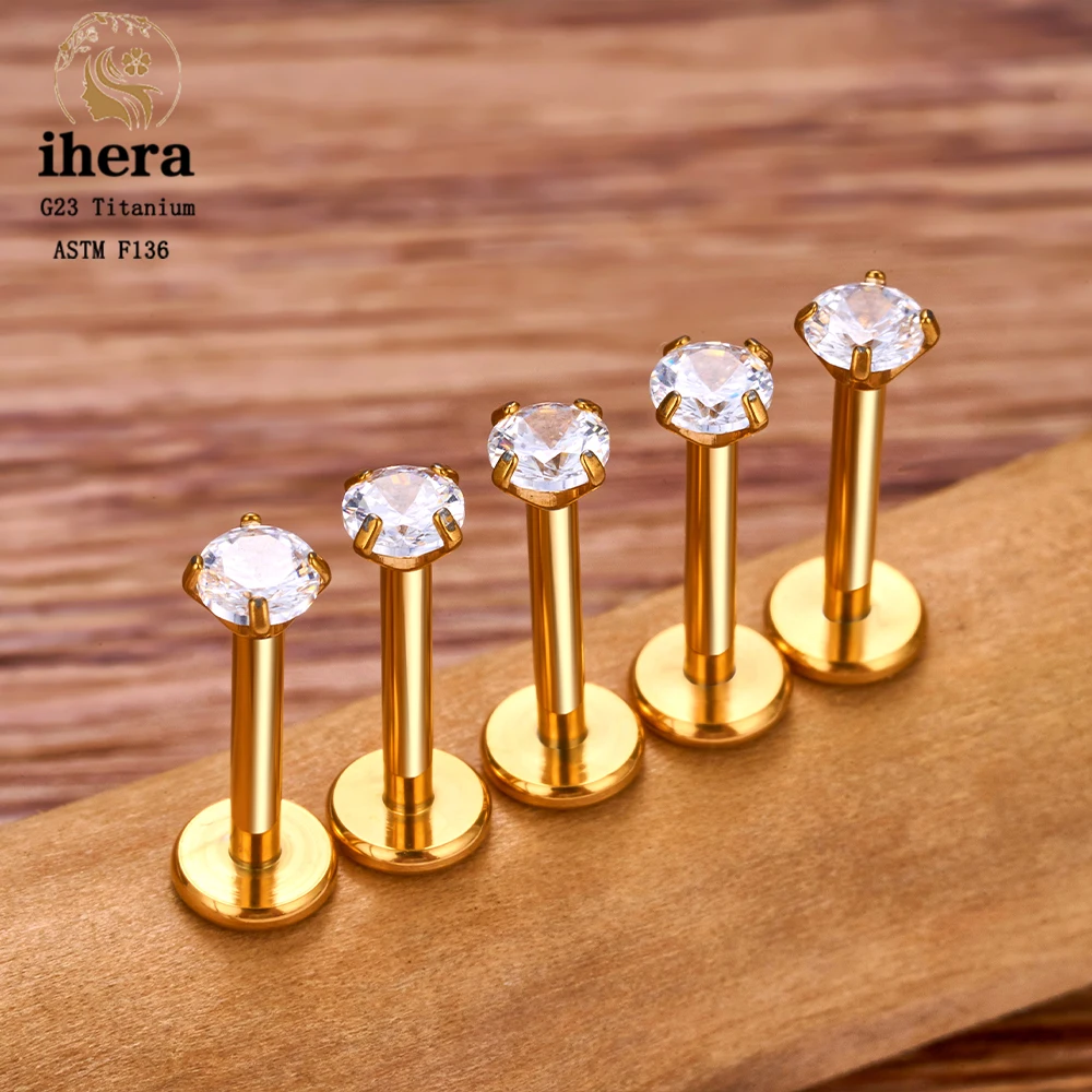 Metal color: ROSE GOLD COLOR, Ships From: CHINA, Main Stone Color: GRAY - 10PCS G23 Titanium Labret Piercing Lip Ring 16G F136 Internal Thread Nose Stud Earring Tragus Helix Cartilage Piercing Jewelry