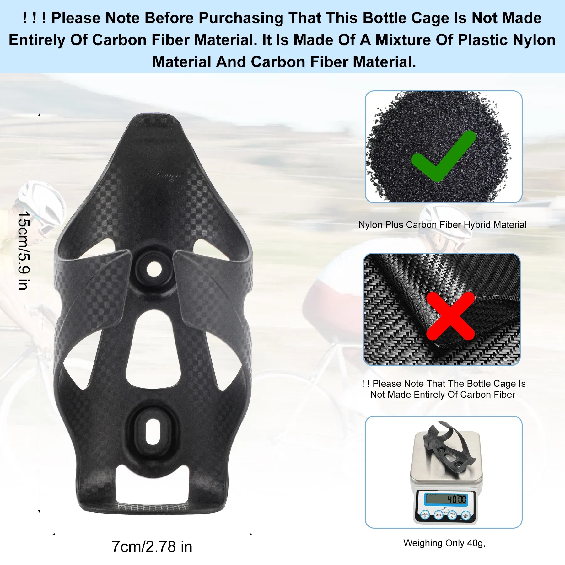 Color: WHITE - HUALONG Bike Water Bottle Holder Plastic Carbon Fiber Water Bottle Cage Road Bikes Mountain Bicycle Water Bottl Drink Cup Holder