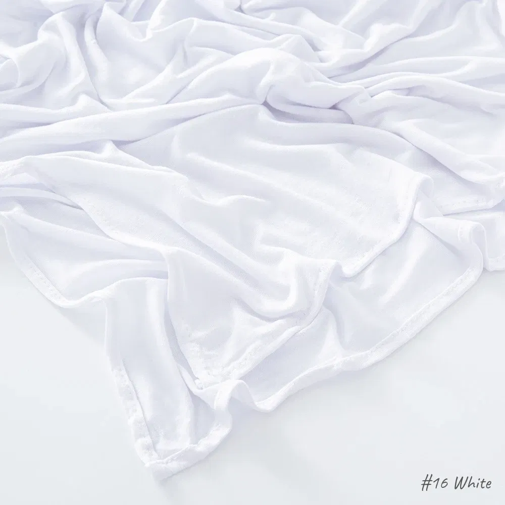 Color: Fluorescent Green - 29Colors Cheap Jersey Hijab Scarf Solid Muslim Long Scarves Turban Shawl Elastic Cotton Arab Headscarf Head Wraps Saudi Hijabs