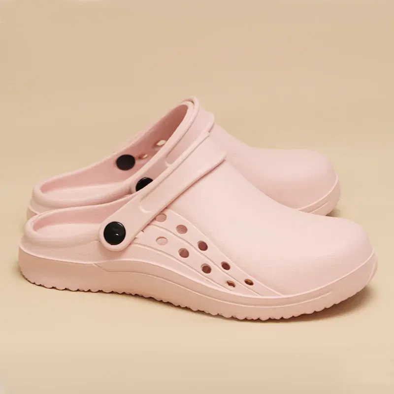 Color: Gold, Shoe Size: 34 - High Quality Scrub Shoes Non-slip Dentist Nursing Clogs Healthcare Service Work Slippers Soft Operating Room Protective Clogs