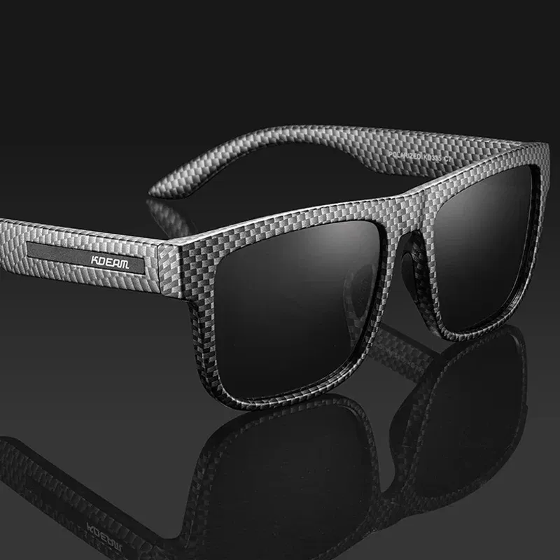 Lenses Color: Blue, Frame Color: WHITE - 2024 KDEAM New Polarized Sunglasses For Men UV400 Protection Lens Black Grey Frame Driving  Sun Glasses Fishing Eyewear