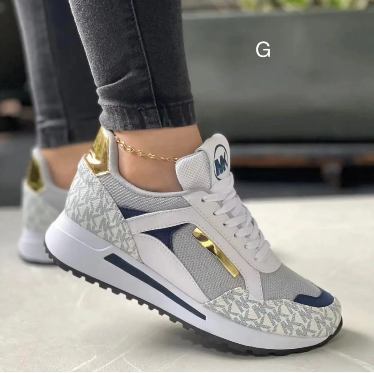 Color: GRAY, Shoe Size: 38 - 2024  Women Shoes Spring New Fashion Wedges Casual Sneakers Female Platform Black White Women's Vulcanize Shoes