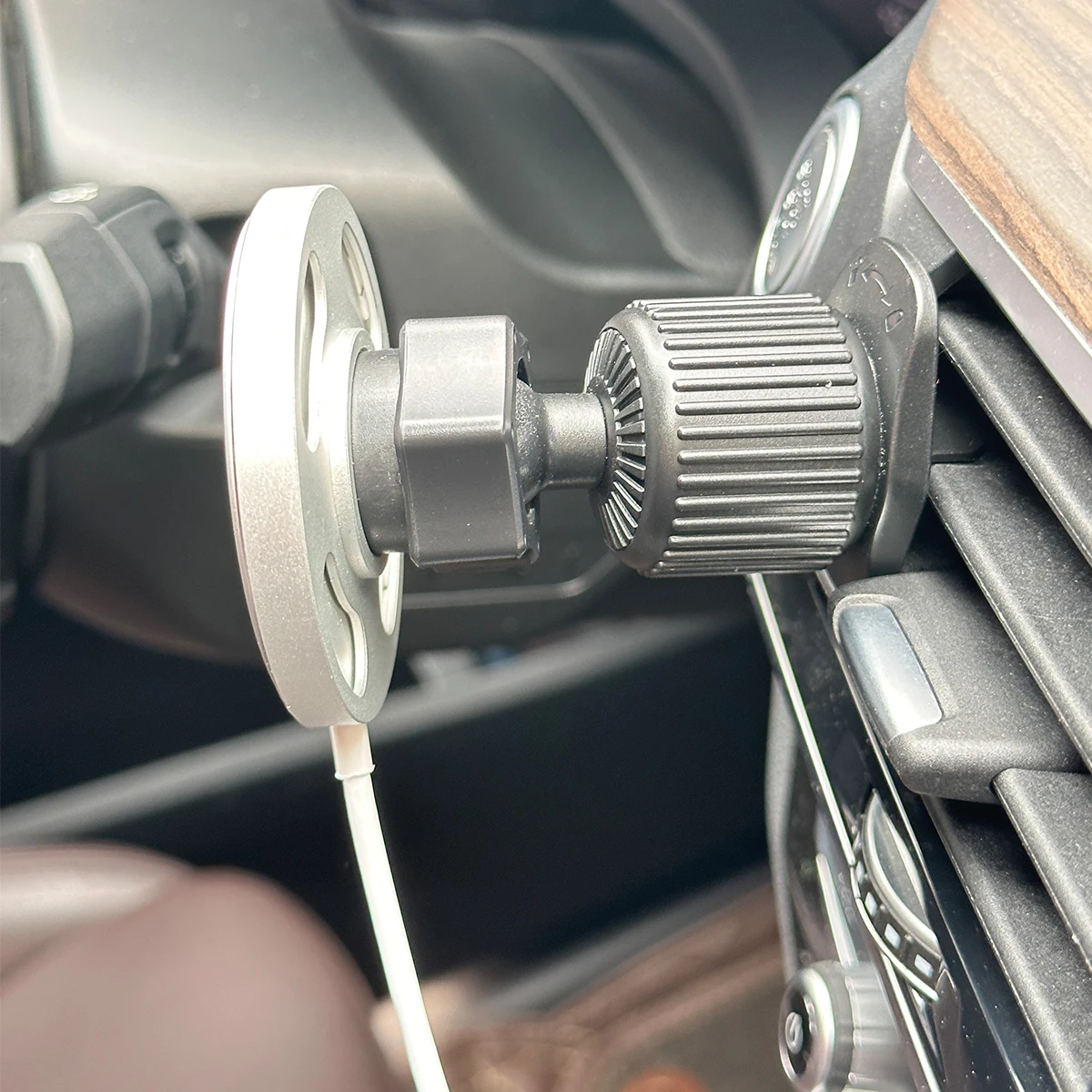 Color: PURPLE - Suitable For Apple MagSagfe Charger 15W 25W Car Navigation Base Wireless Charger Phone Holder Car Air Outlet Holder