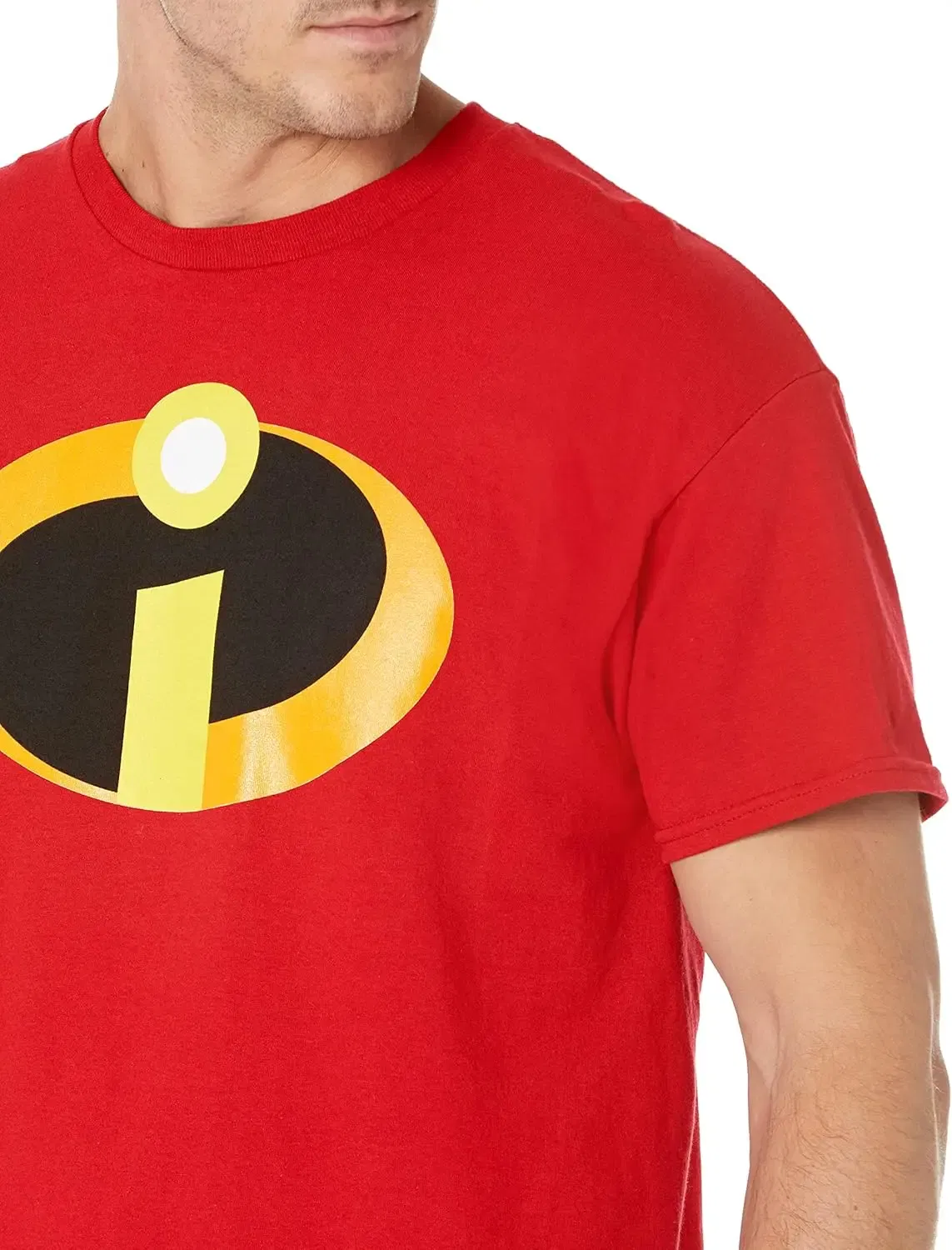Color: Red, Size: L - Disney Pixar The Incredibles Logo Symbol Costume T-Shirt