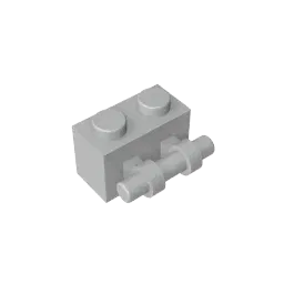 Color: GRAY - MOC PARTS Bricks GDS-652 BRICK 1X2 WITH STICK compatible with lego 30236 children's toys Assembles Building Blocks Technical