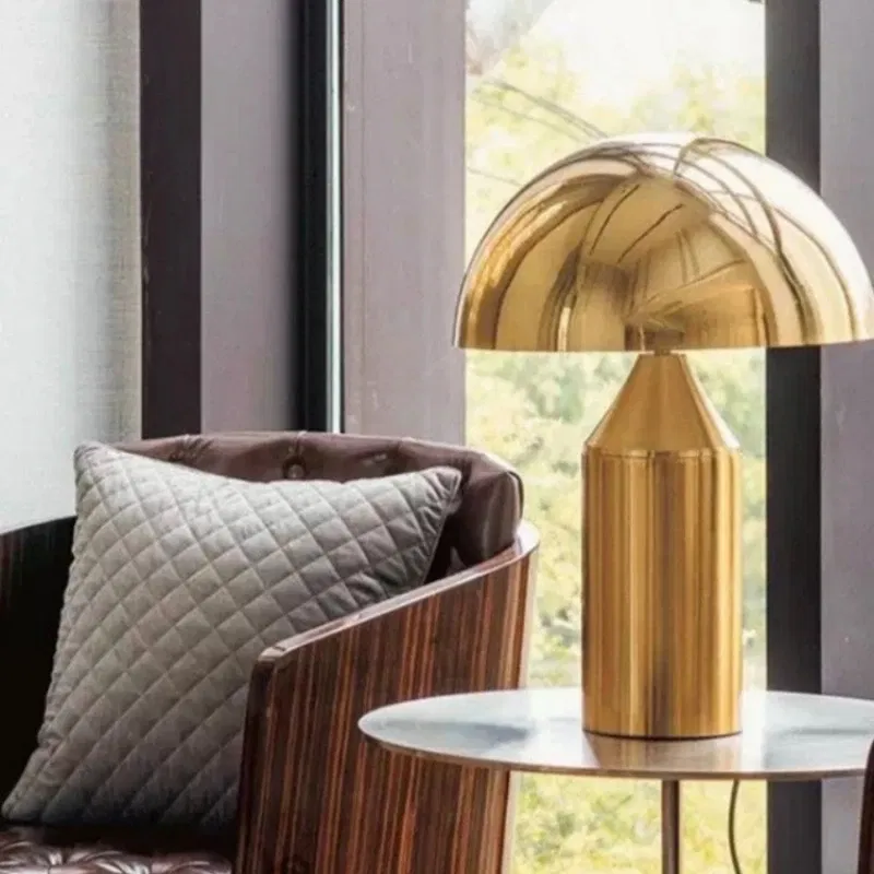 Lampshade Color: Blue, Emitting Color: changeable - Modern Luxury Nordic Personalized Creative Mushroom LED Table Lamp Decoration Eye Protection Living Room Bedroom Bedside Hotel