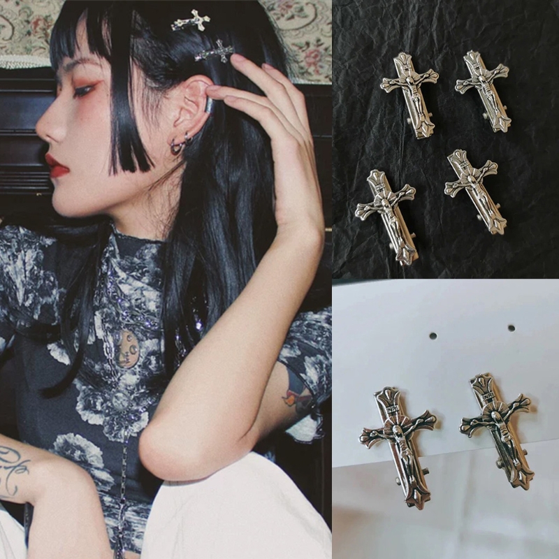 Color: WHITE, Ships From: CHINA - Gothic  Hair Clip Punk Bangs Duckbill Clips Halloween Hair Barrettes Cosplay Hairpin Retro Hair Styling Accessories Dropshipping