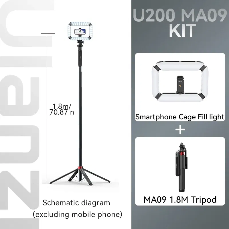 Color: WHITE, Ships From: CHINA - New! Ulanzi U200 U-200 Smartphone Video Rig LED Video Light 2 in 1 Ring Light Cold Shoe for Microphone Tiktok Youtube Live Rig