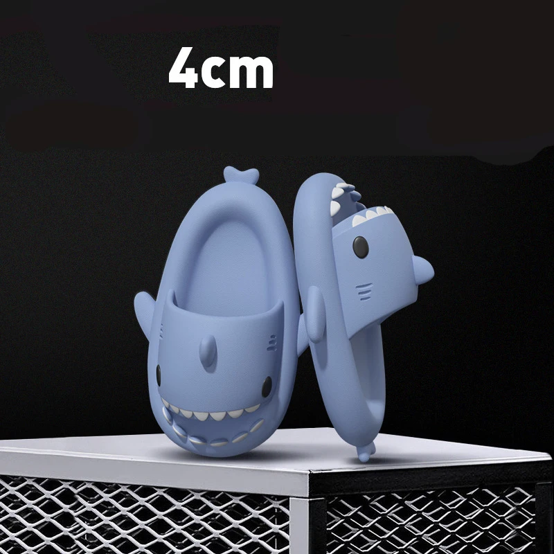 Color: GRAY, Shoe Size: 35.5 - Shark Slides Women Slippers Men Flip Flops Home Couple Kids Bathroom Flat Shoes Outdoor Beach Funny Sandals Men Slippers