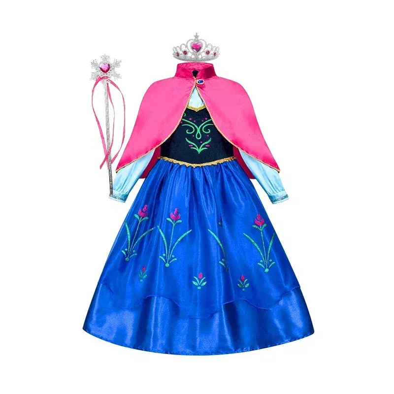 Color: SKY BLUE, Kid Size: 13 - Disney Kids Girls Cosplay Frozen Elsa Anna Princess Dress Girl Mesh Ball Gown Carnival Birthday Clothes Snow Queen Elsa Costume
