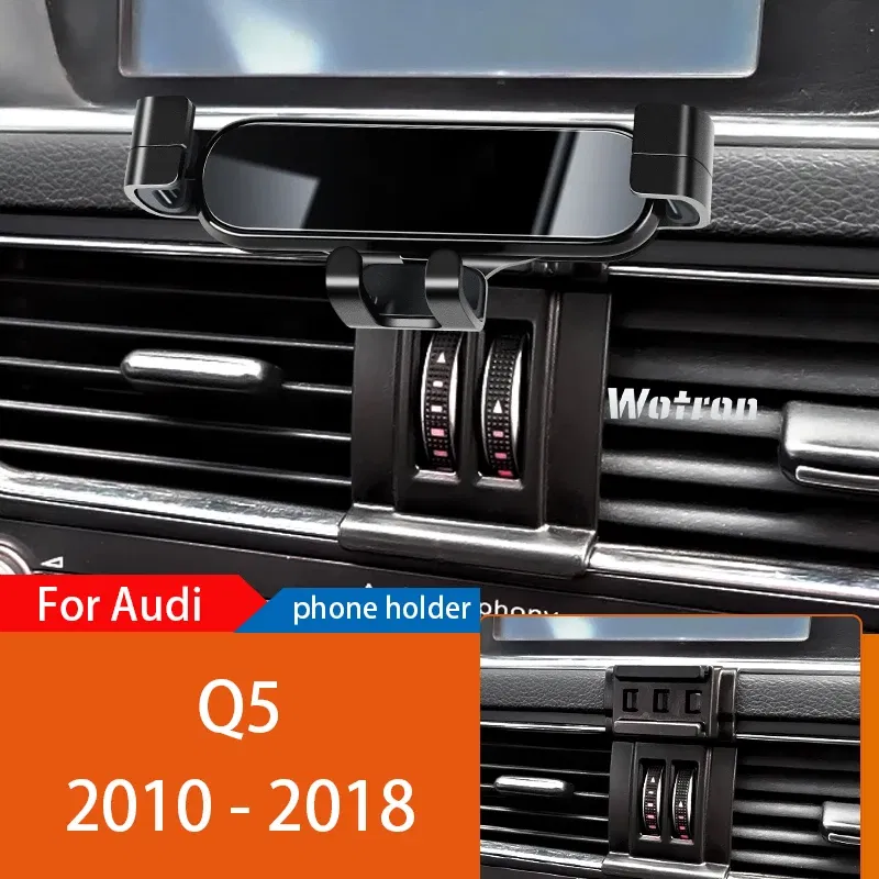 Color Name: Gold - Car Phone Holder Mobile Mount Stand For Audi Q5 8R FY 2010-2023  Adjustable GPS Special Navigation Bracket Accessories