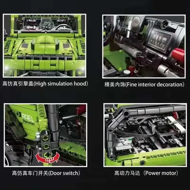 Color: Orange - Technical Car APP Remote Control Motor Power SUV Series Building Blocks Bricks MOC Off-road Vehicle Model Sets Boy Toys Kid Gift