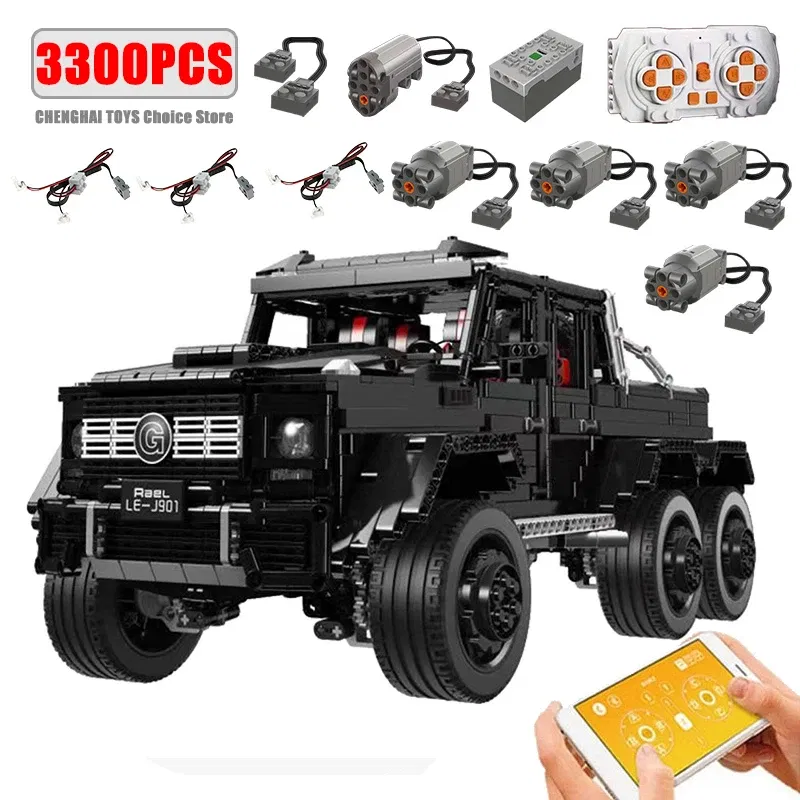 Color: Orange - Technical Car APP Remote Control Motor Power SUV Series Building Blocks Bricks MOC Off-road Vehicle Model Sets Boy Toys Kid Gift