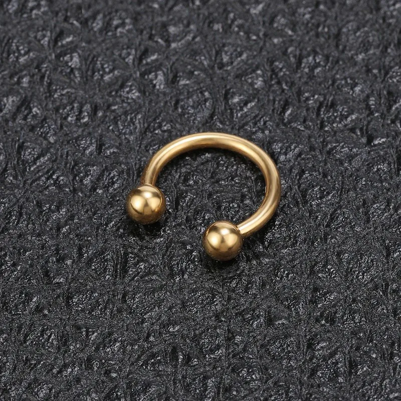 Metal color: Red, Main Stone Color: WHITE - 1pc Stainless Steel Nose Ring Hoops,16G Nose Piercings Cartilag Helix Ear Piercing for Women Men Septum Rings Piercing Jewelry