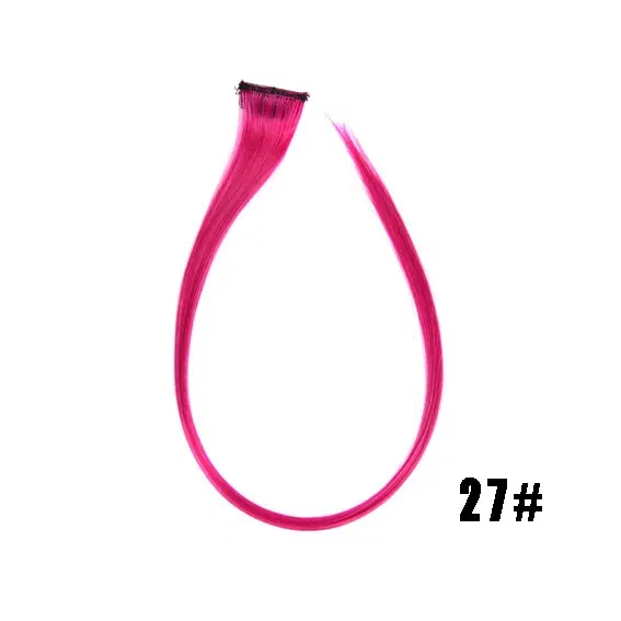 Color: T1/35, Stretched Length: 22inches - Synthetic Clip-in Hair Extensions 22" Long Colorful Straight Hair Pieces Synthetic Hairpieces for Daily Festival Party