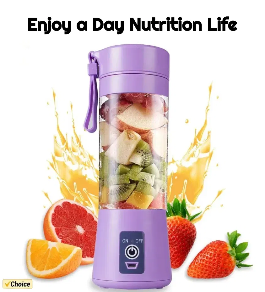 Color: PURPLE - Portable Mini Blender for Shakes and Smoothies Rechargeable USB 380ML Traveling Fruit Juicer Cup Hand Fruit Blender Juicing Cup
