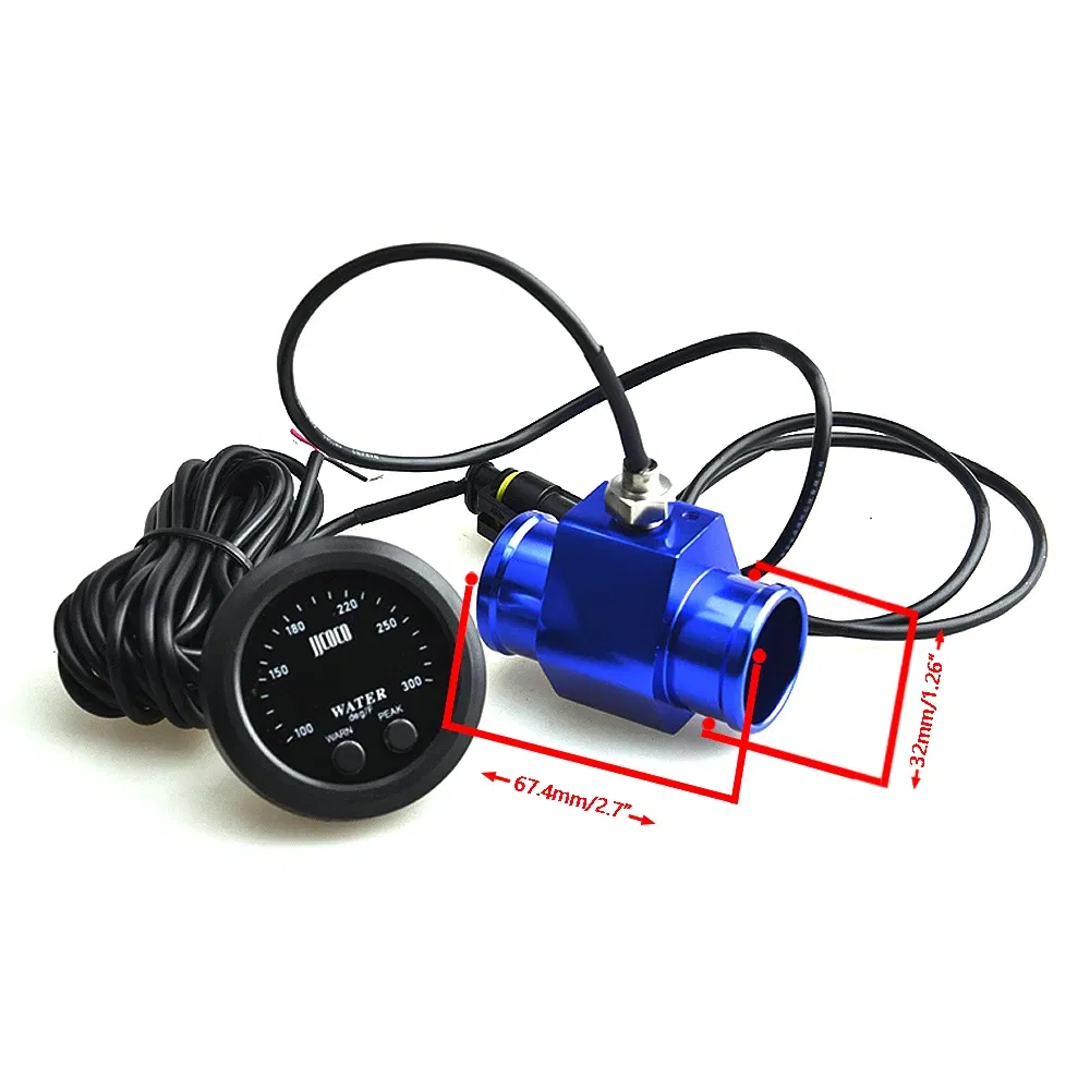 Color: MULTI - 52MM 12v Racing Car Ultra-thin Water Temperature Gauge And Water Temp Joint Pipe Sensor Adapter 1/8NPT